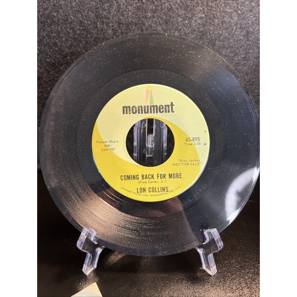 LON COLLINS: two words ended it all / coming back for more MONUMENT 7" Single